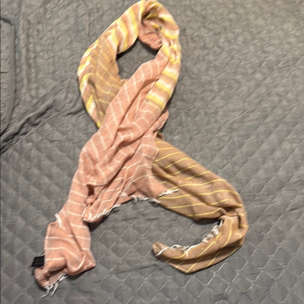 Striped Pink and Yellow Scarf